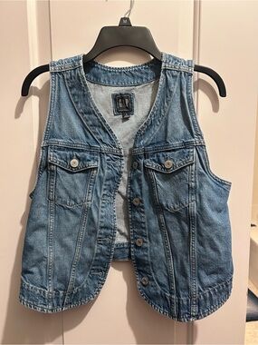 GAP Light Blue Denim Vest with Chest Pockets